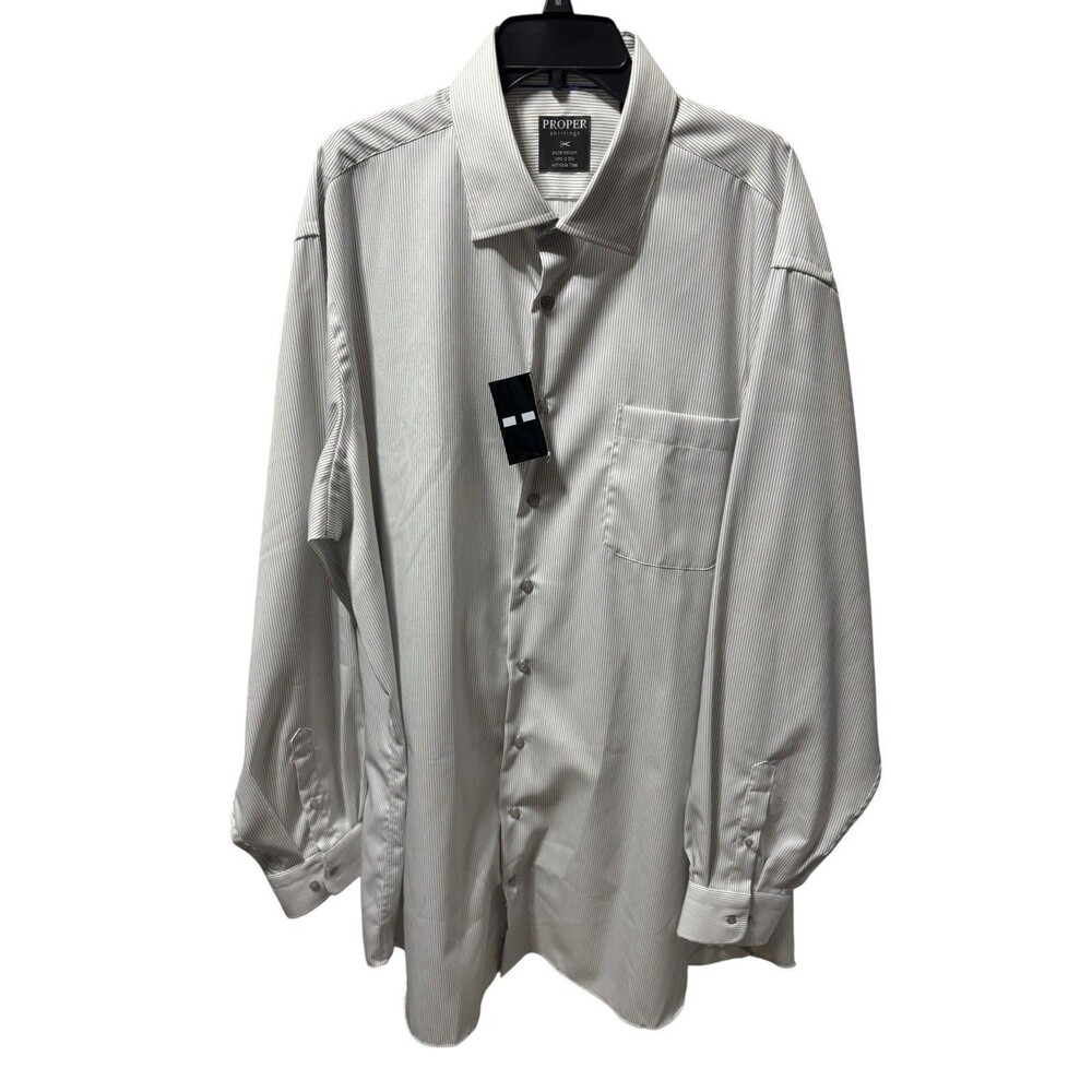 Proper Shirtings Men’s Pin Striped Dress Shirt Size 19 38/39 NWT Big And Tall